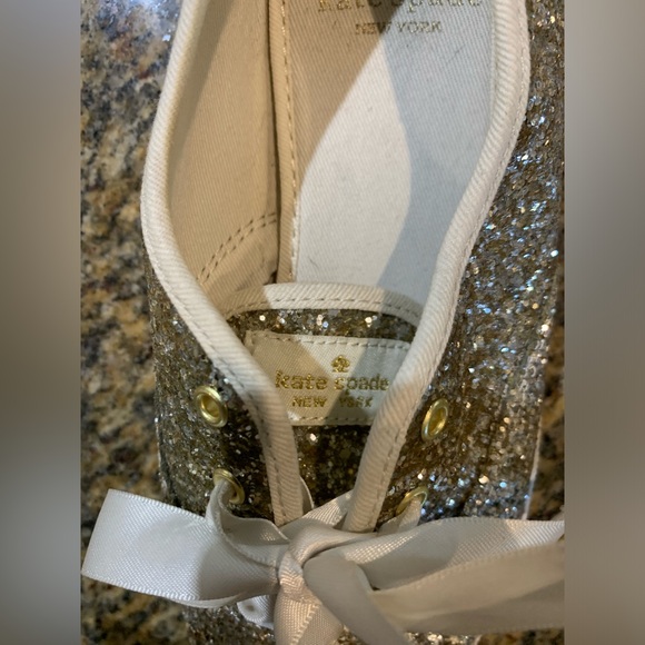 Keds X Kate Spade Gold glittery shoes size women’s 6 - Picture 10 of 10